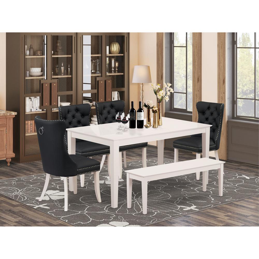 6 Piece Dining Room Set Contains a Rectangle Modern Dining Table. Picture 7