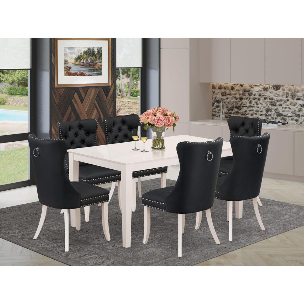 7 Piece Dining Room Set Consists of a Rectangle Kitchen Table. Picture 7