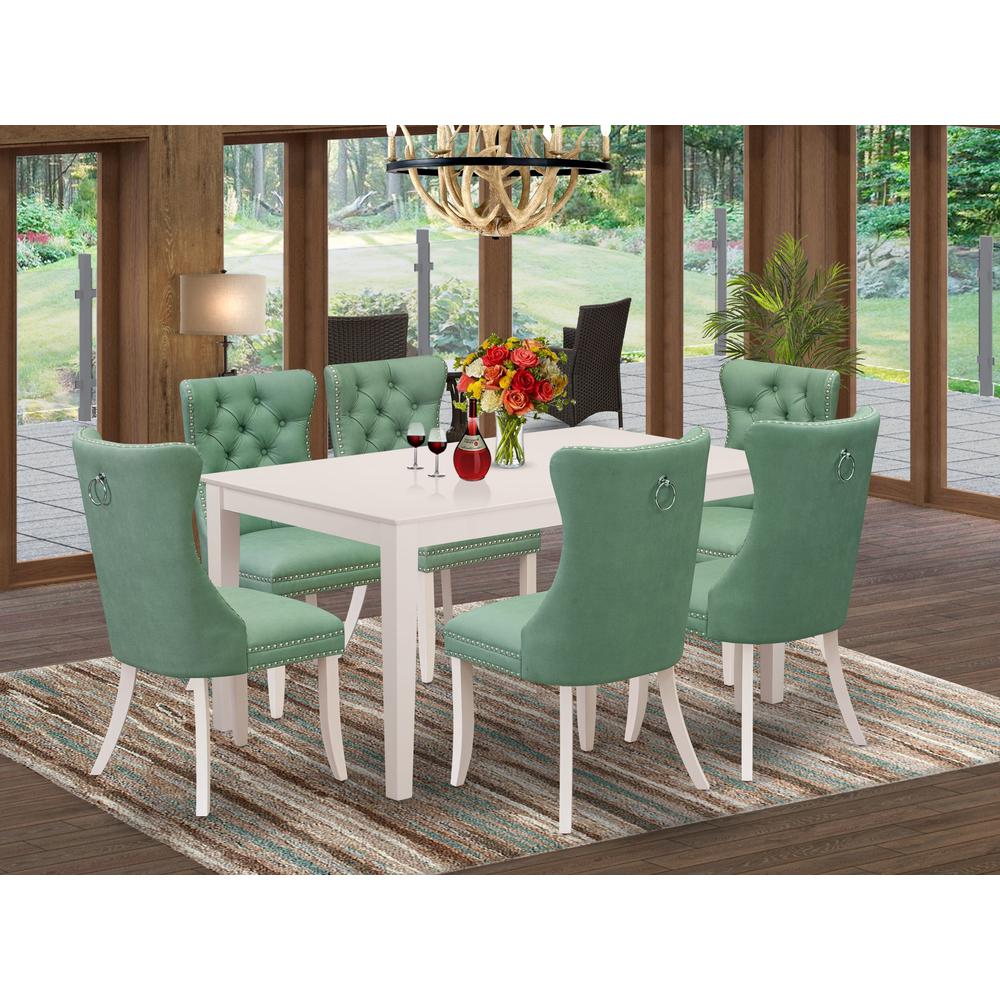 7 Piece Modern Dining Table Set. Picture 7