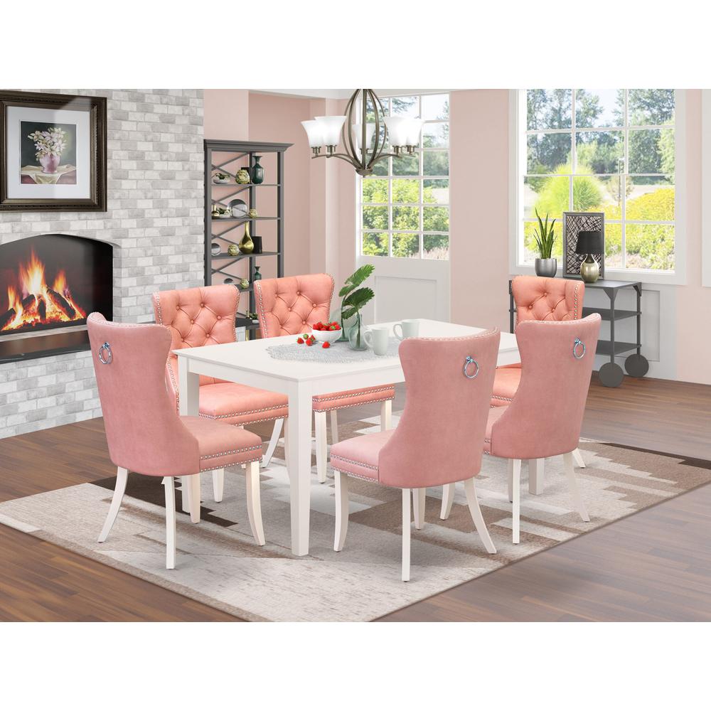 7 Piece Dining Room Set Contains a Rectangle Kitchen Table. Picture 7
