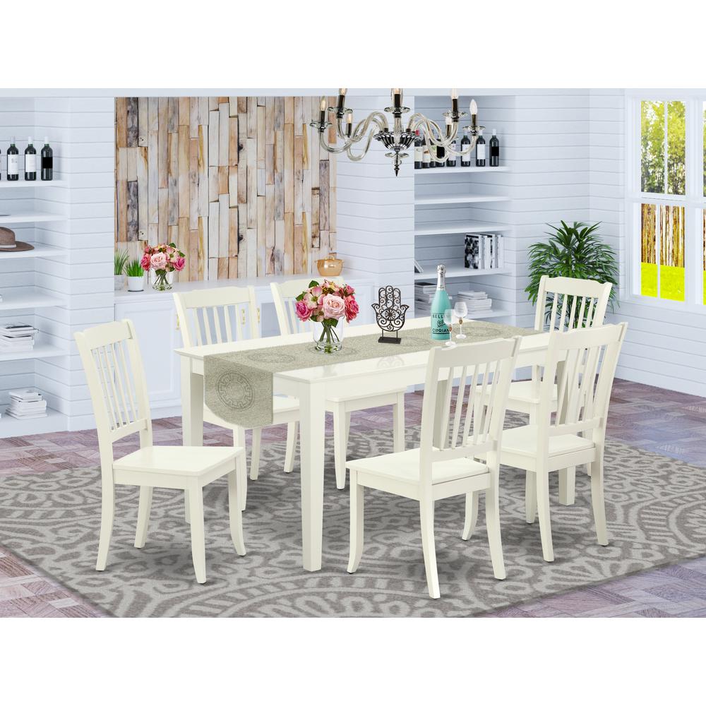 Dining Room Set Linen White, CADA7-LWH-W. Picture 2