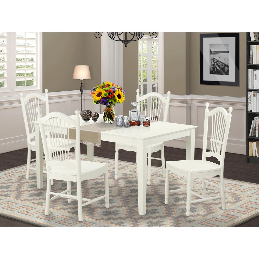 Dining Room Set Linen White, CADO5-LWH-W. Picture 2