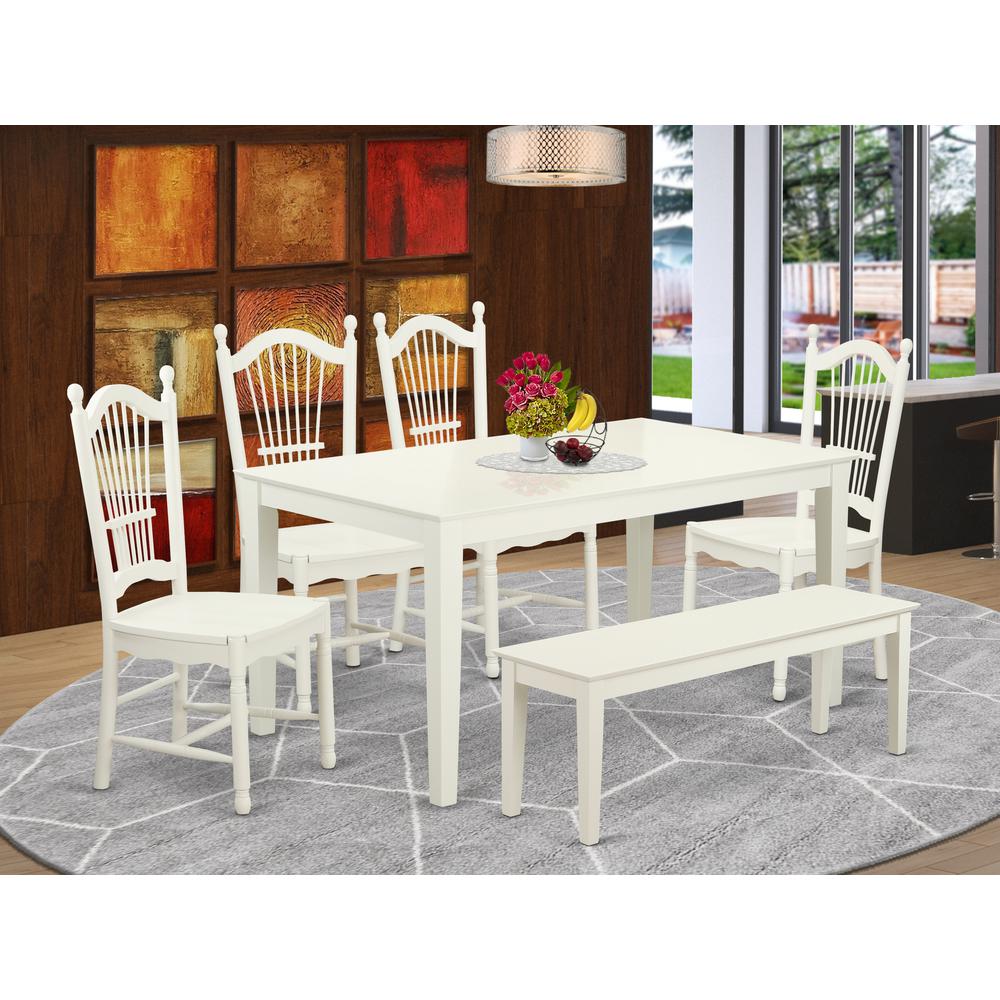 Dining Room Set Linen White, CADO6-LWH-W. Picture 2
