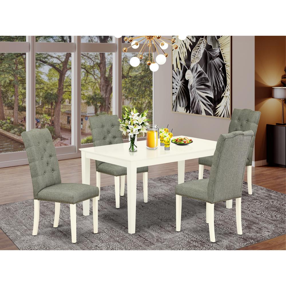 Dining Room Set Linen White, CAEL5-LWH-07. Picture 2