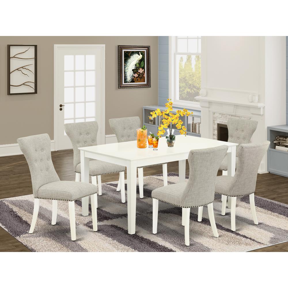 Dining Room Set Linen White, CAGA7-LWH-35. Picture 2
