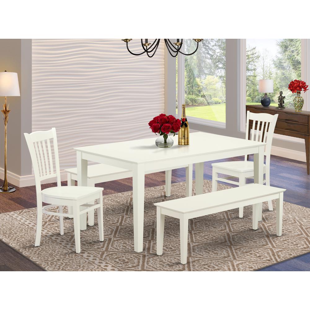 Dining Room Set Linen White, CAGR5C-LWH-W. Picture 2