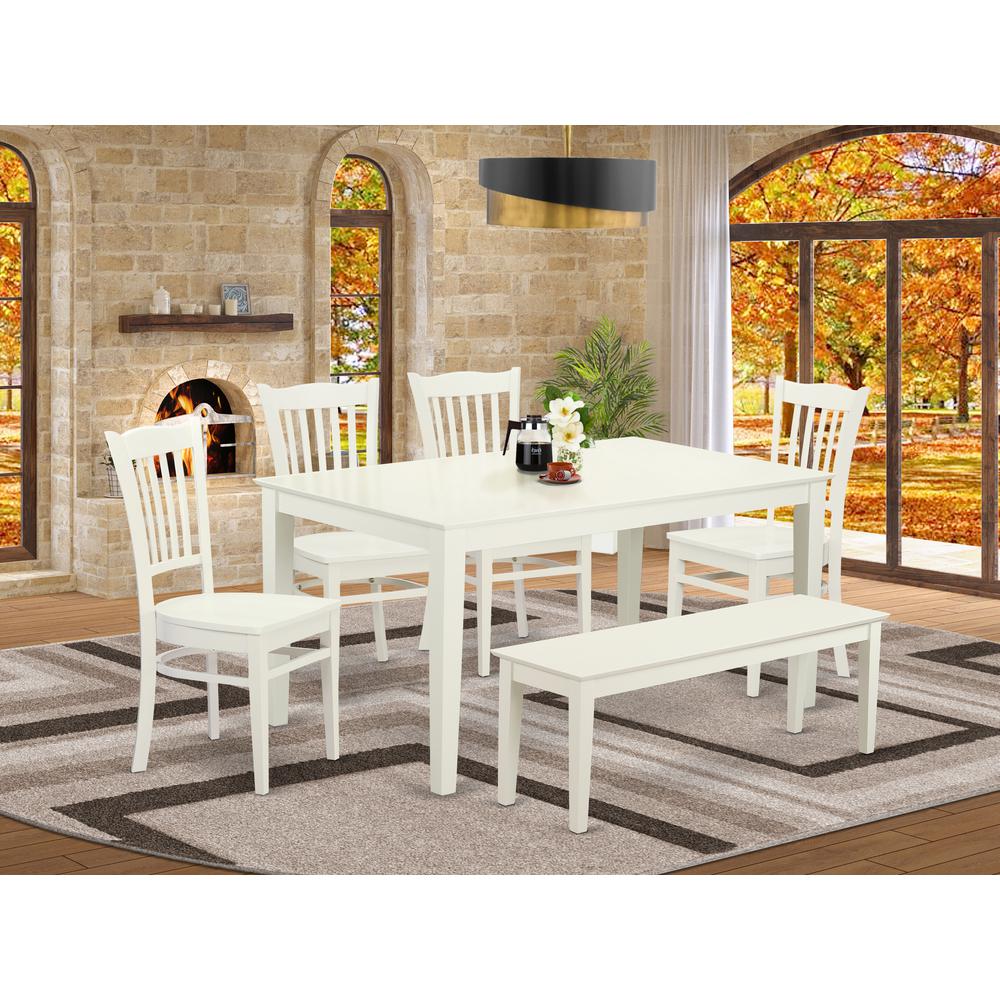 Dining Room Set Linen White, CAGR6-LWH-W. Picture 2