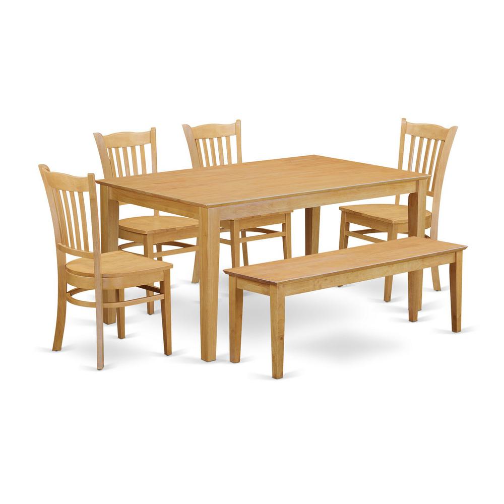 6-Pc  Kitchen  Table  with  bench  set  -  Dining  Table  and  4  Kitchen  Chairs  and  Bench. Picture 2