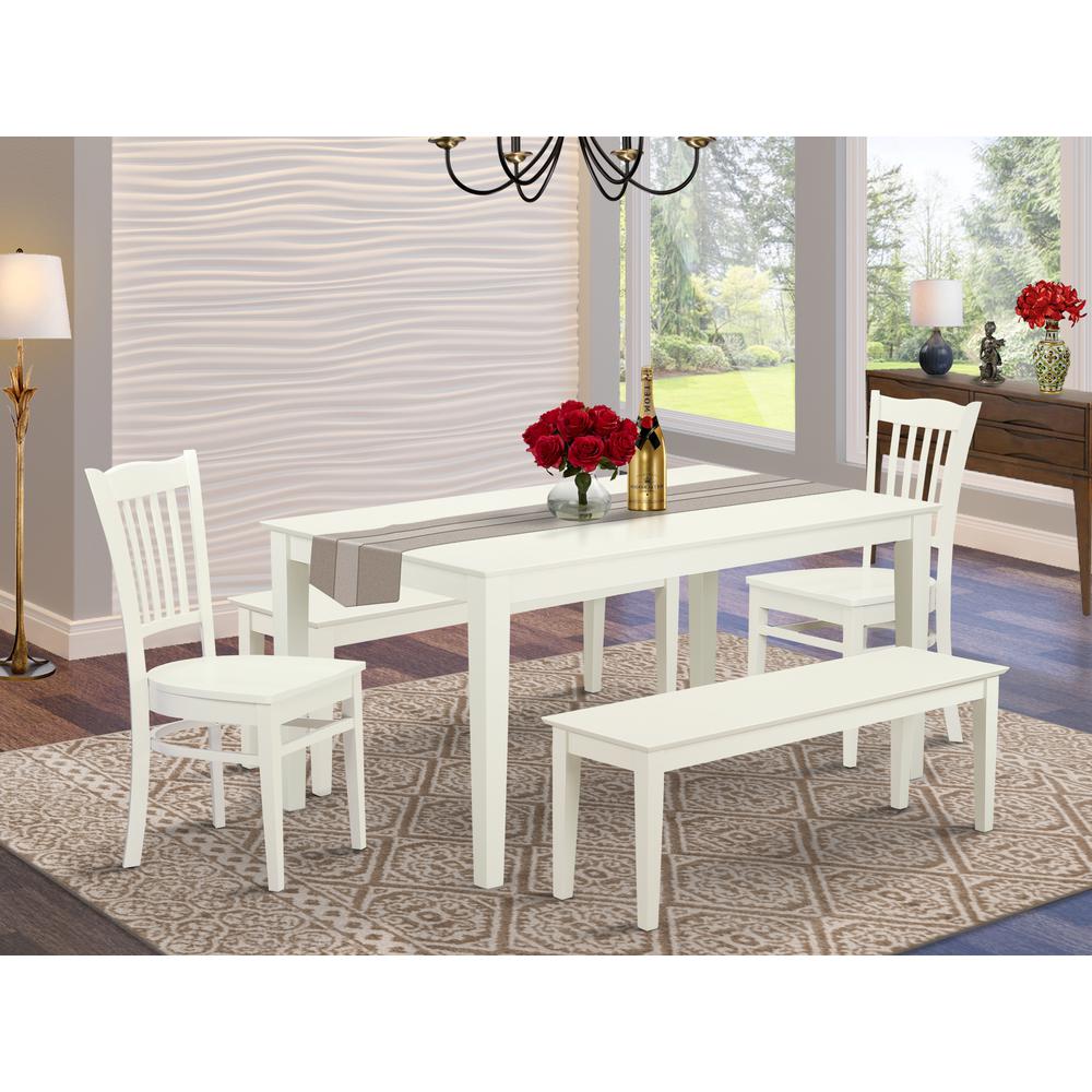 Dining Room Set Linen White, CAIP5C-LWH-W. Picture 2