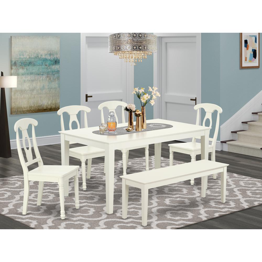 Dining Room Set Linen White, CAKE6-LWH-W. Picture 2