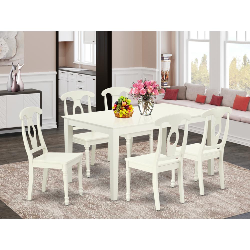 Dining Room Set Linen White, CAKE7-LWH-W. Picture 2