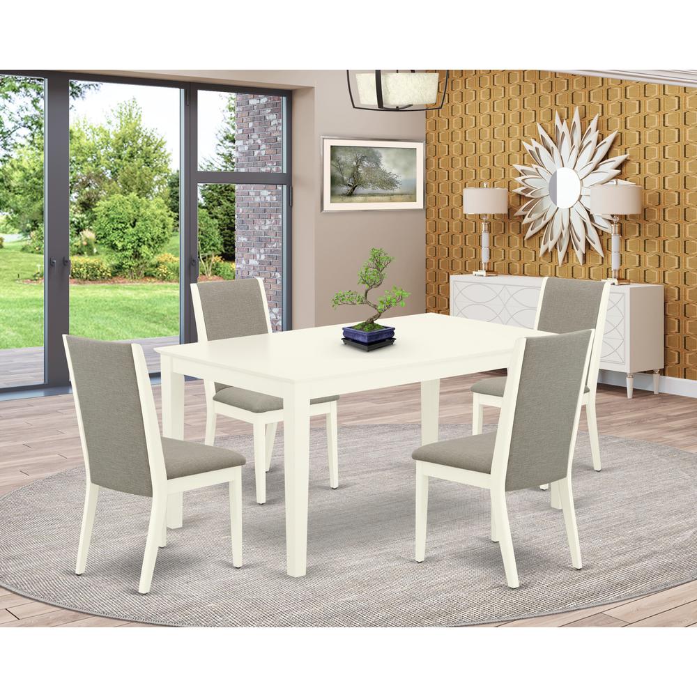 Dining Room Set Linen White, CALA5-LWH-06. Picture 2