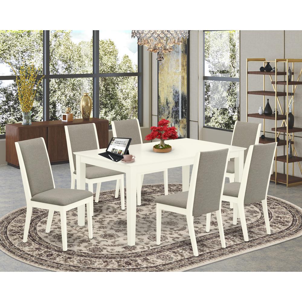 Dining Room Set Linen White, CALA7-LWH-06. Picture 2