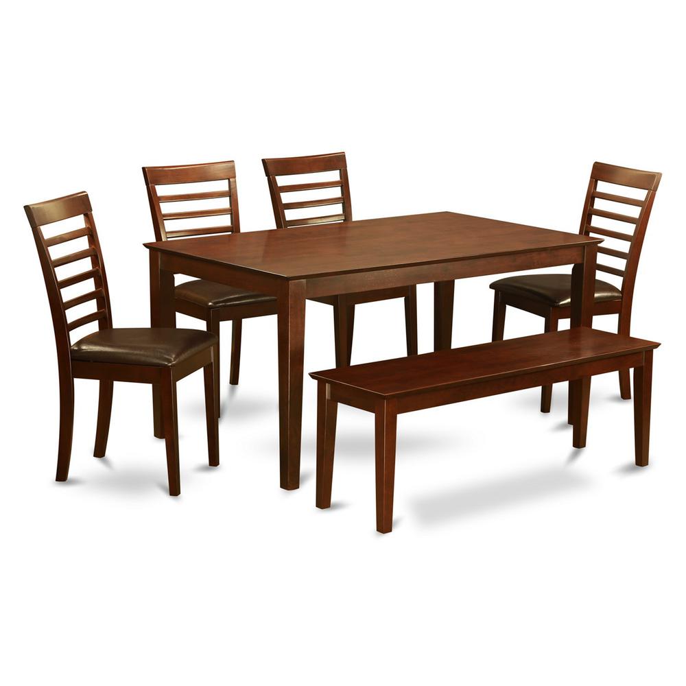 6  PC  Dining  Table  with  bench  set-Table  and  4  Dining  Chairs  and  Bench. Picture 2