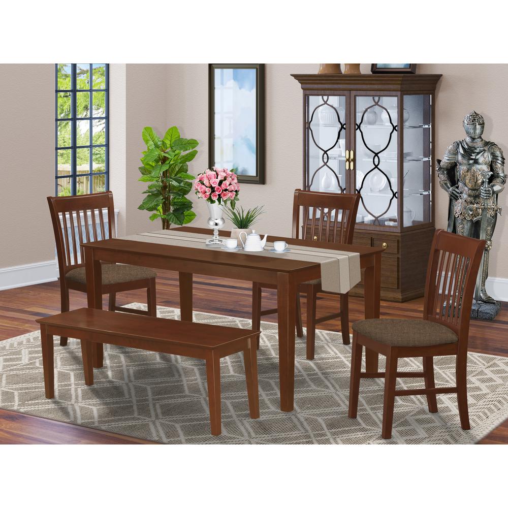 CANO5C-MAH-C 5 Pc Dining room set-Dining Table and 4 Dining Chairs. Picture 2