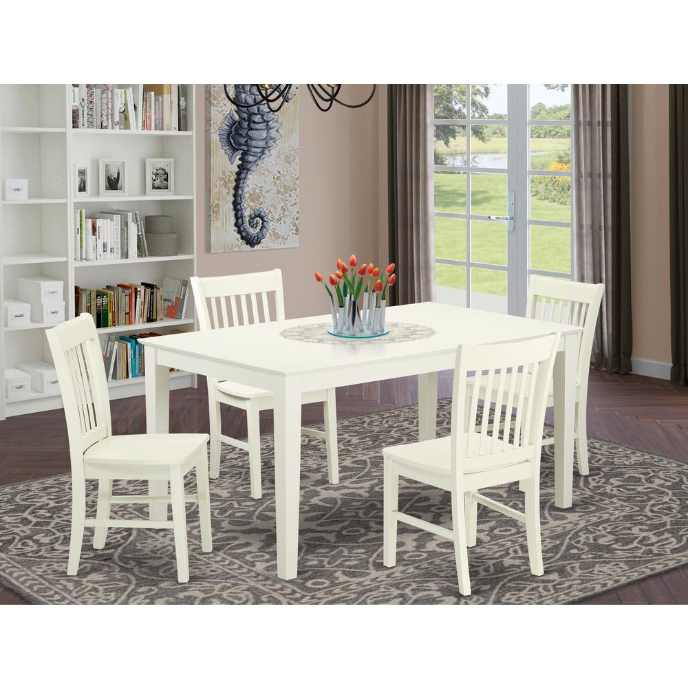 Dining Room Set Linen White, CANO5-LWH-W. Picture 2