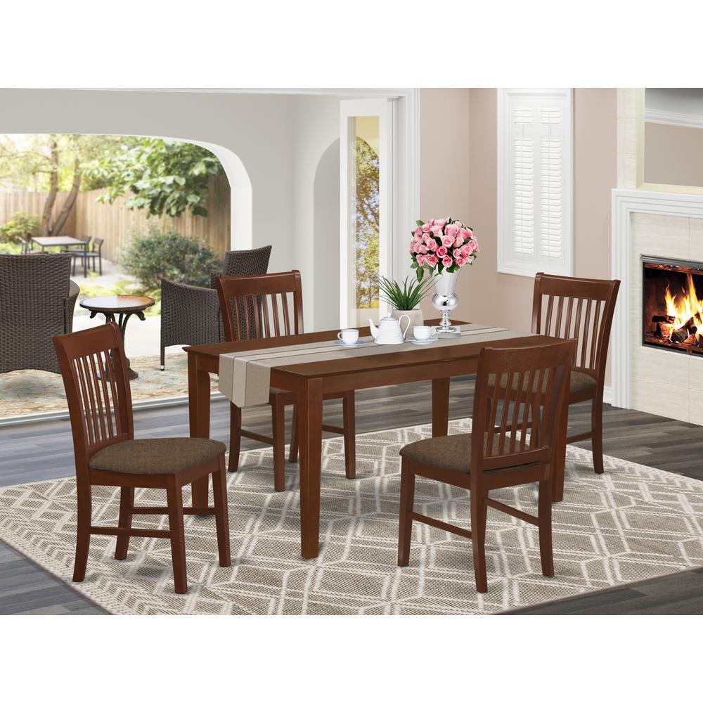 CANO5-MAH-C 5 PC Dining room set-Dining Table and 4 Dining Chairs. Picture 2