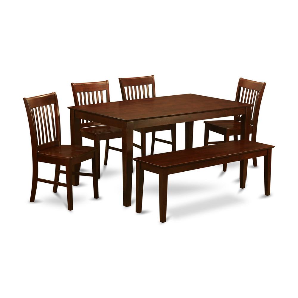 6  PC  Dining  set  with  bench-Dinette  Table  and  4  Kitchen  Dining  Chairs  and  Bench. Picture 2