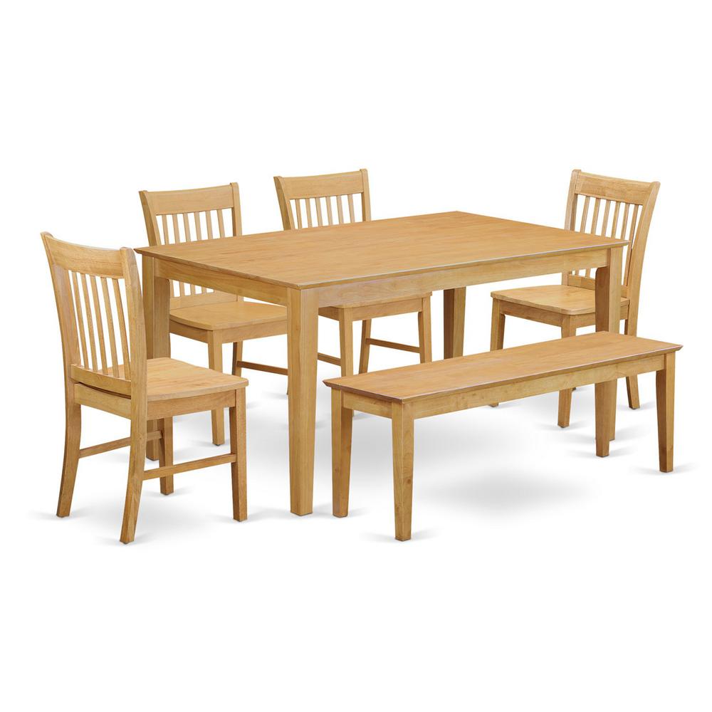 6-Pc  Dining  room  set  with  bench-  Dining  Table  and  4  Chairs  and  Bench. Picture 2