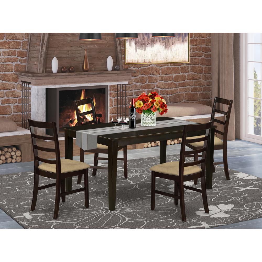 CAPF5-CAP-C 5 Pc Dining room set for 4- Dining Table and 4 Dining Chairs. Picture 2