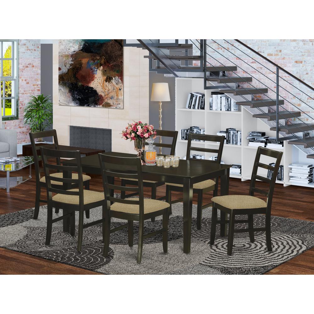 CAPF7-CAP-C 7 PC Dining room set for 6-Table and 6 Chairs for Dining room. Picture 2