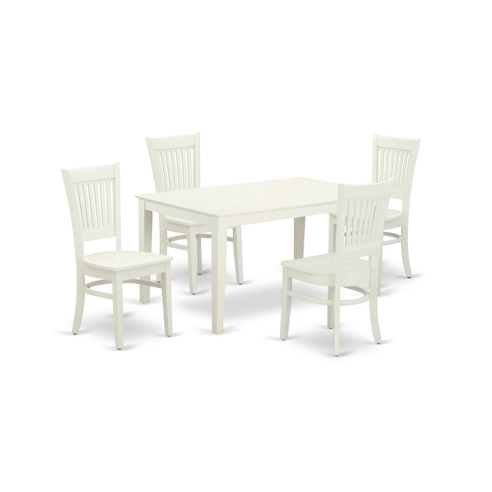 Dining Table- Dining Chairs, CAVA5-LWH-W. Picture 2