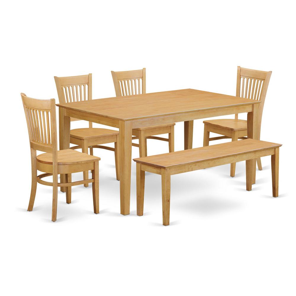 6-Pc  Table  set  -  Dining  Table  and  4  dinette  Chairs  combined  with  Wooden  bench. Picture 2