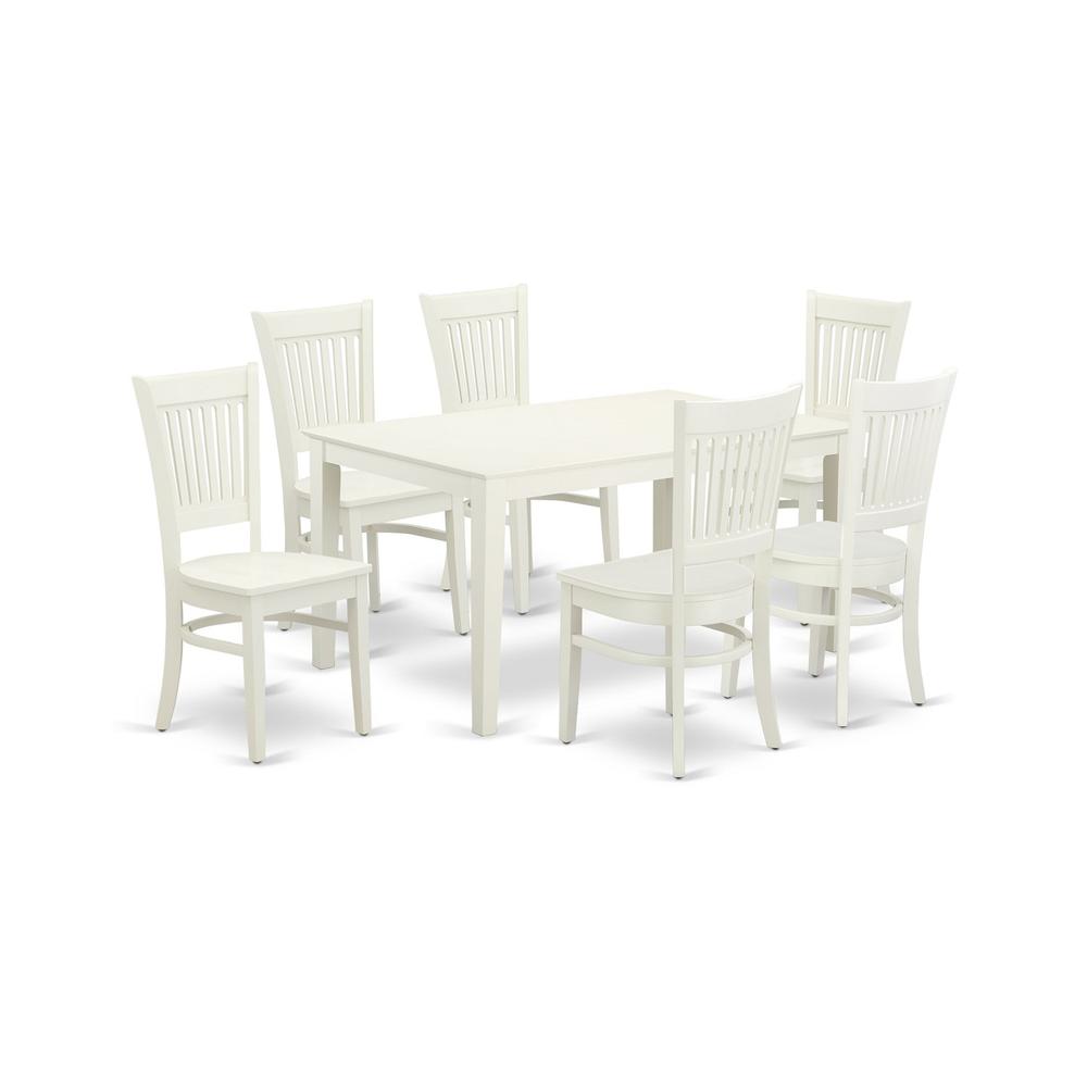 Dining Table- Dining Chairs, CAVA7-LWH-W. Picture 2