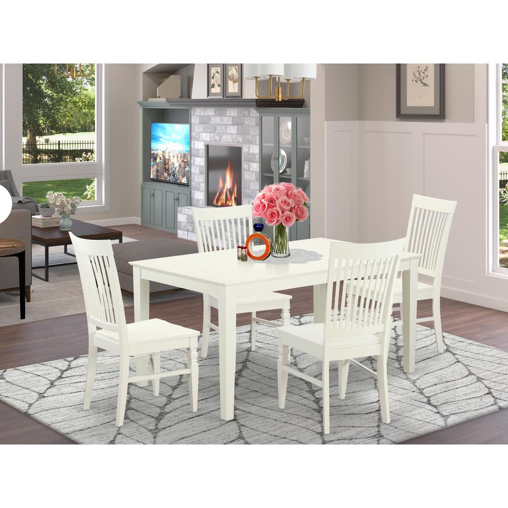 Dining Room Set Linen White, CAWE5-LWH-W. Picture 2
