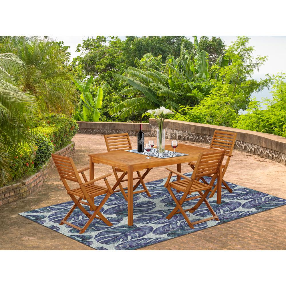 Wooden Patio Set Natural Oil, CMBS5CANA. Picture 2