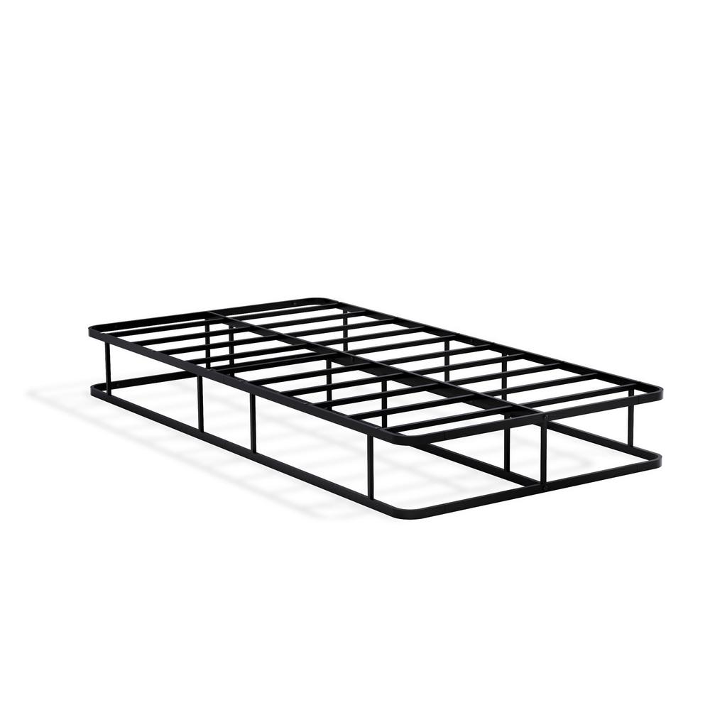 DHTBBLK Dothan Twin Size Bed Frame with Luxurious Style Headboard and Footboard - High Quality Metal Frame in Powder Coating Black. Picture 2