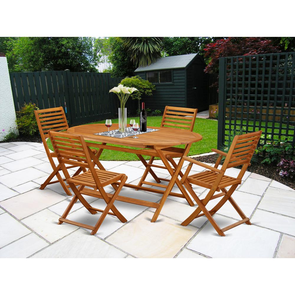 Wooden Patio Set Natural Oil, DIBS52CANA. Picture 2