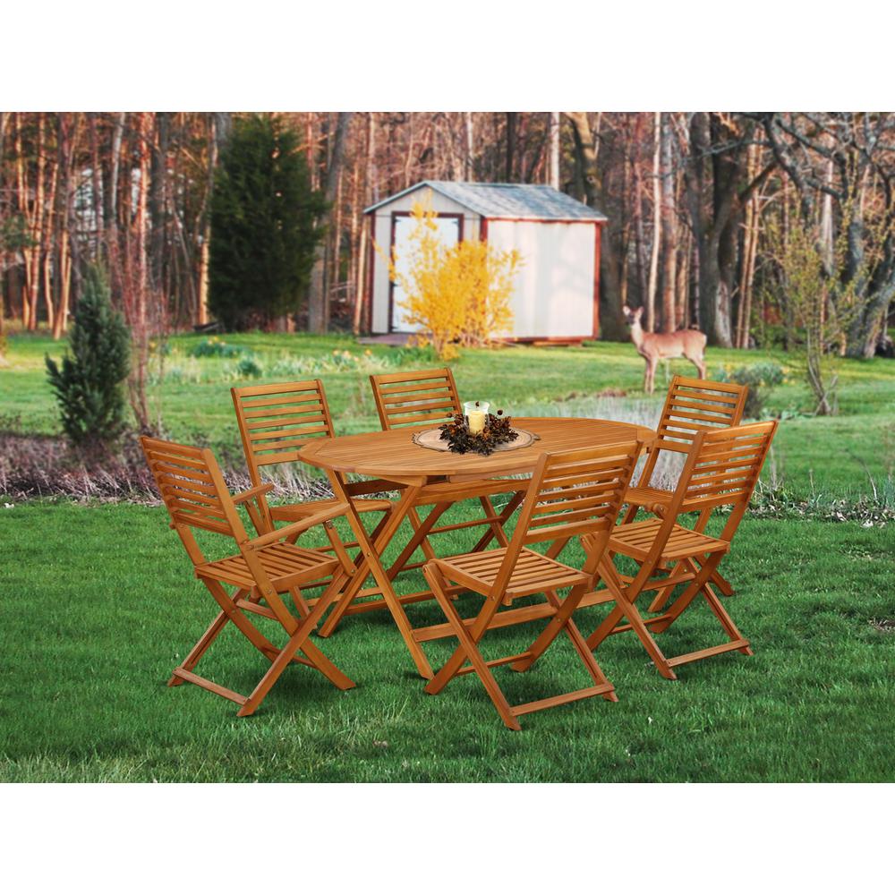 Wooden Patio Set Natural Oil, DIBS72CANA. Picture 2