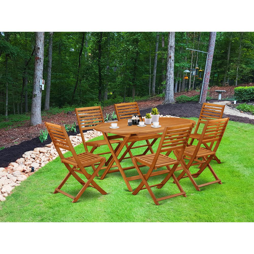 Wooden Patio Set Natural Oil, DIBS7CWNA. Picture 2