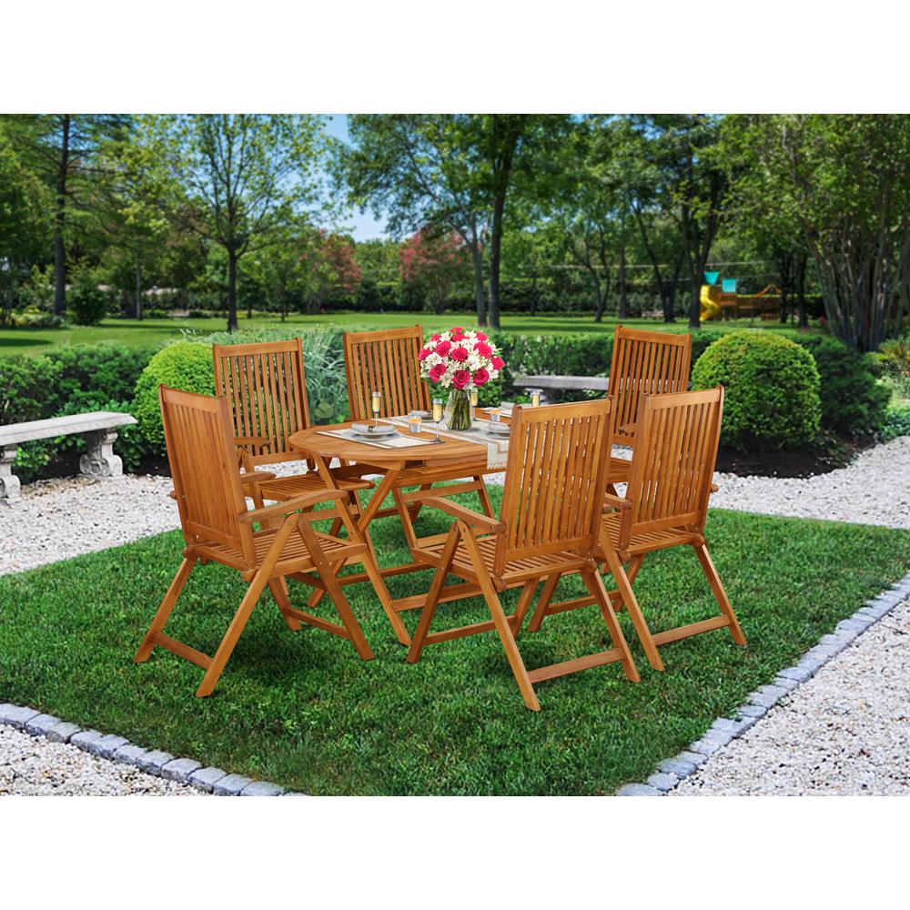 Wooden Patio Set Natural Oil, DICN7NC5N. Picture 2