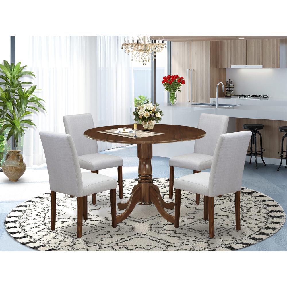 5 Pc Dining Set Contains a Round Dining Table and 4 Upholstered Chairs. Picture 7