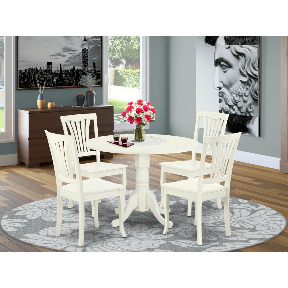Dining Room Set Linen White, DLAV5-LWH-W. Picture 2