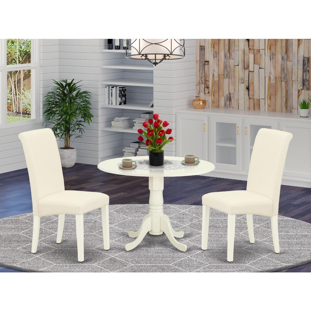 Dining Room Set Linen White, DLBA3-WHI-01. Picture 2