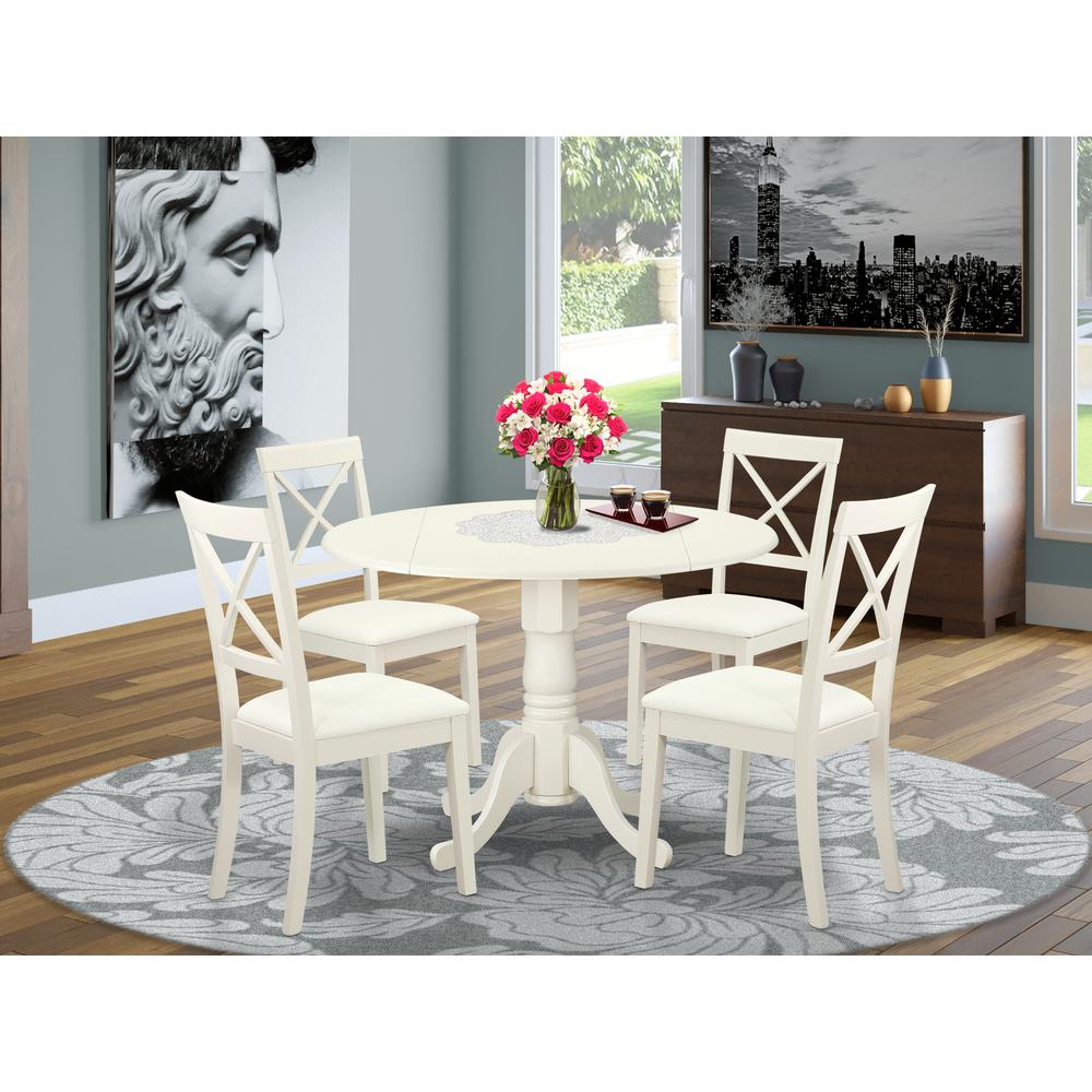 Dining Room Set Linen White, DLBO5-LWH-LC. Picture 2