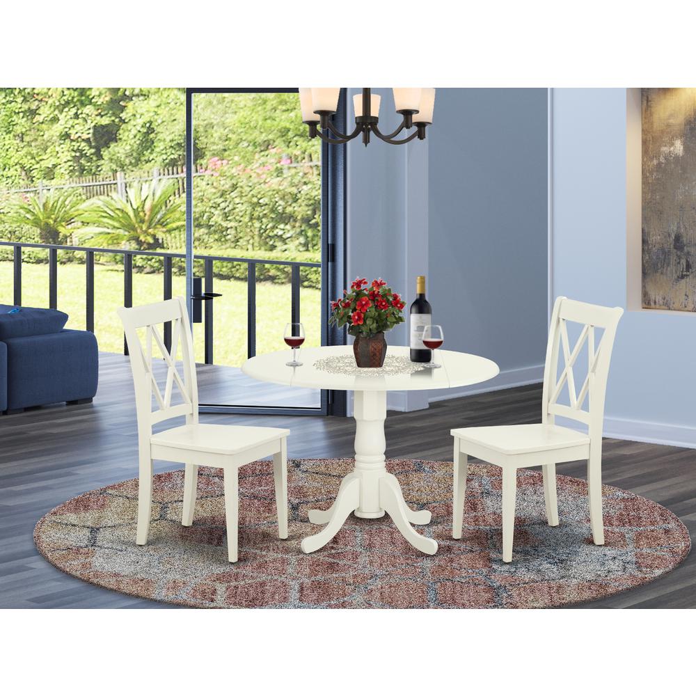 Dining Room Set Linen White, DLCL3-LWH-W. Picture 2