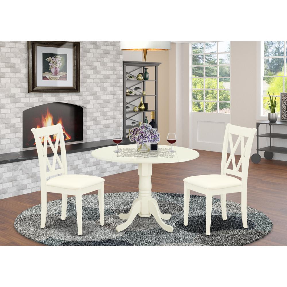 Dining Room Set Linen White, DLCL3-WHI-C. Picture 2