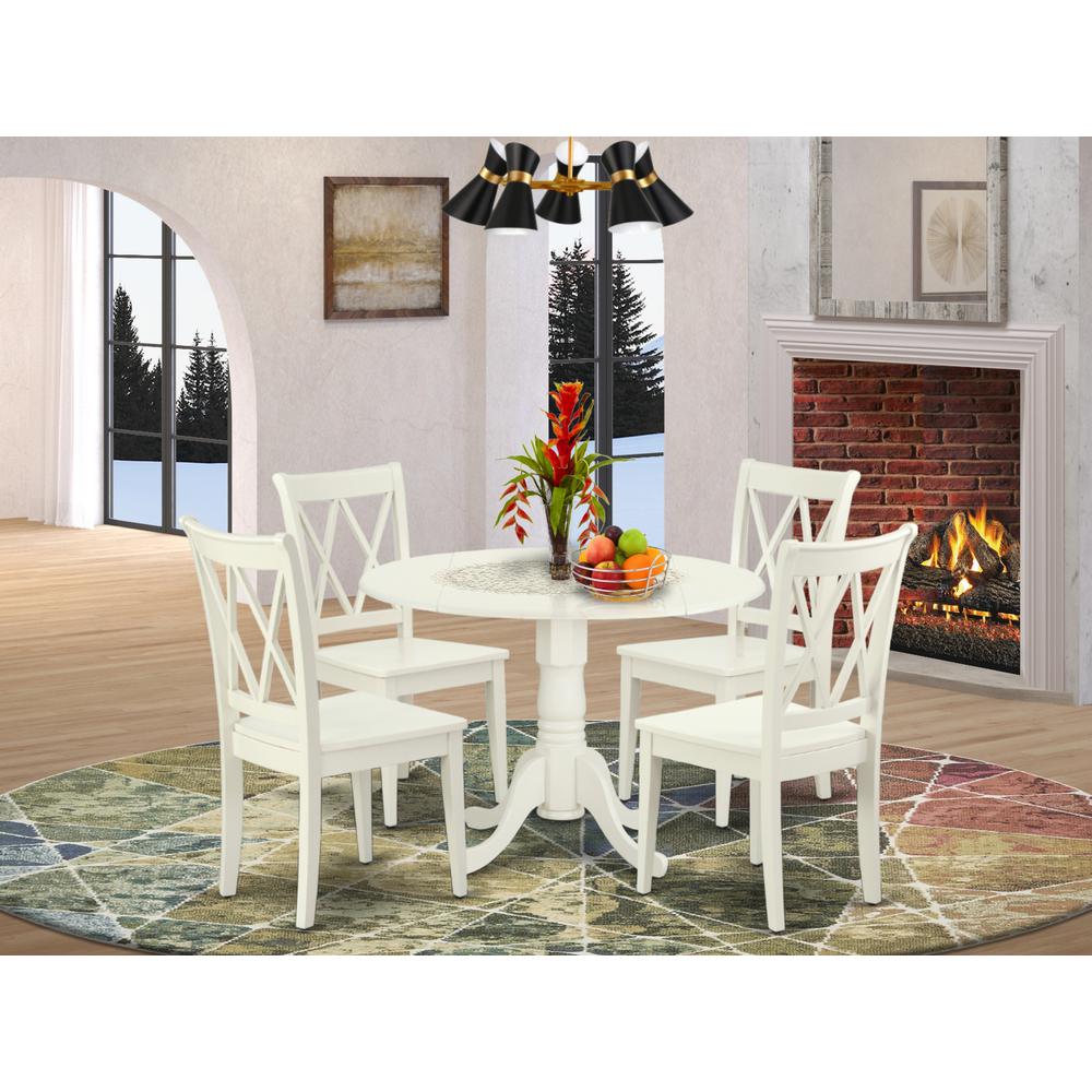 Dining Room Set Linen White, DLCL5-LWH-W. Picture 2