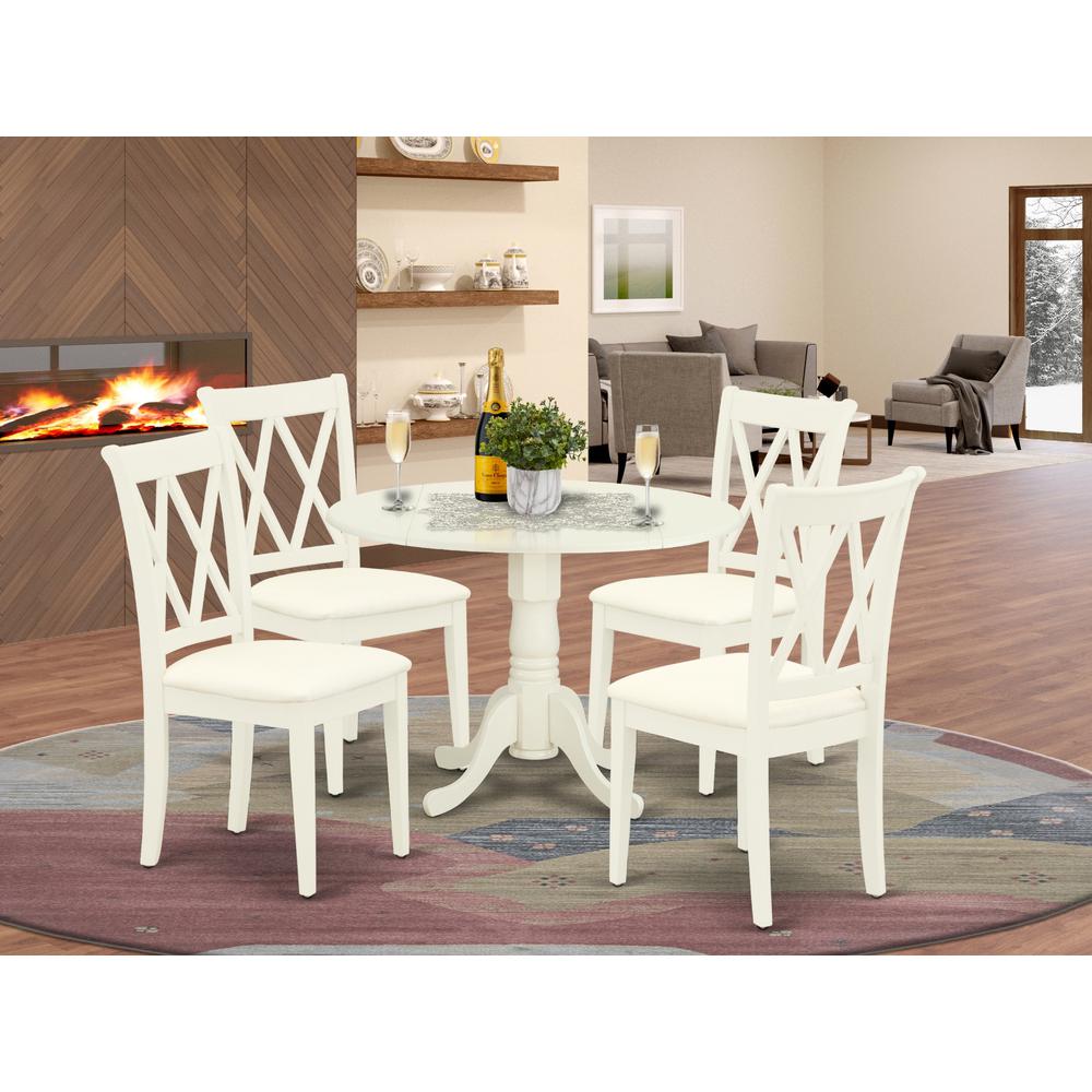 Dining Room Set Linen White, DLCL5-WHI-C. Picture 2