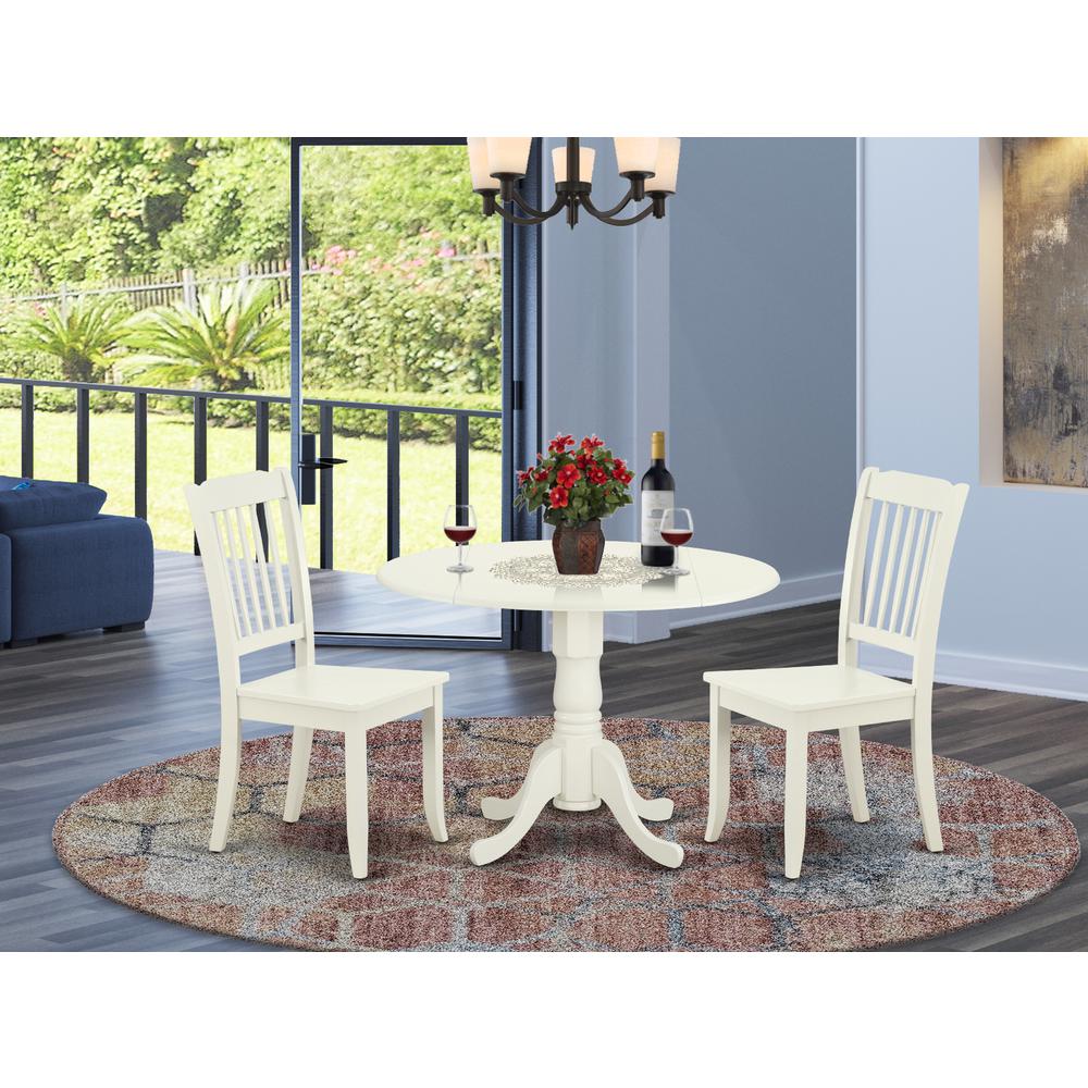Dining Room Set Linen White, DLDA3-LWH-W. Picture 2