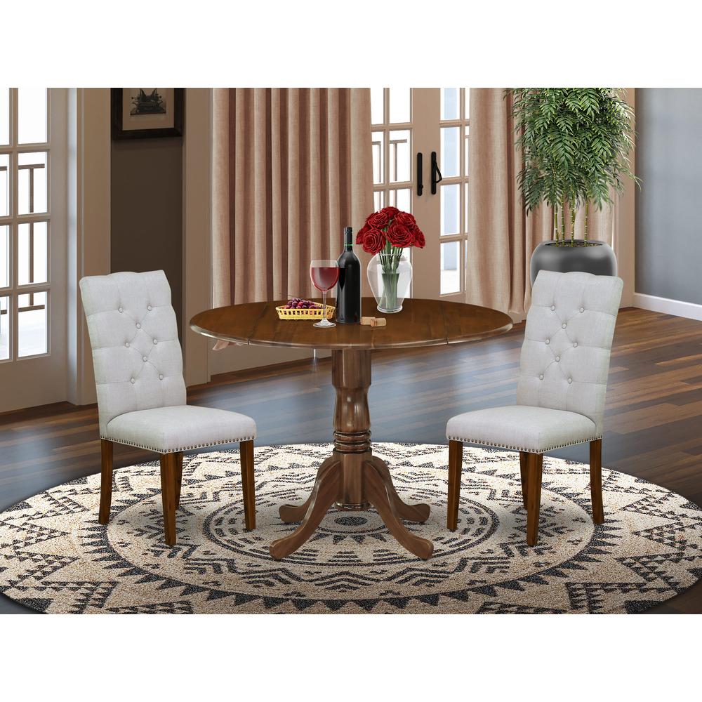 3 Pc Kitchen Set Consist of a Round Dining Table and 2 Parson Chairs. Picture 7