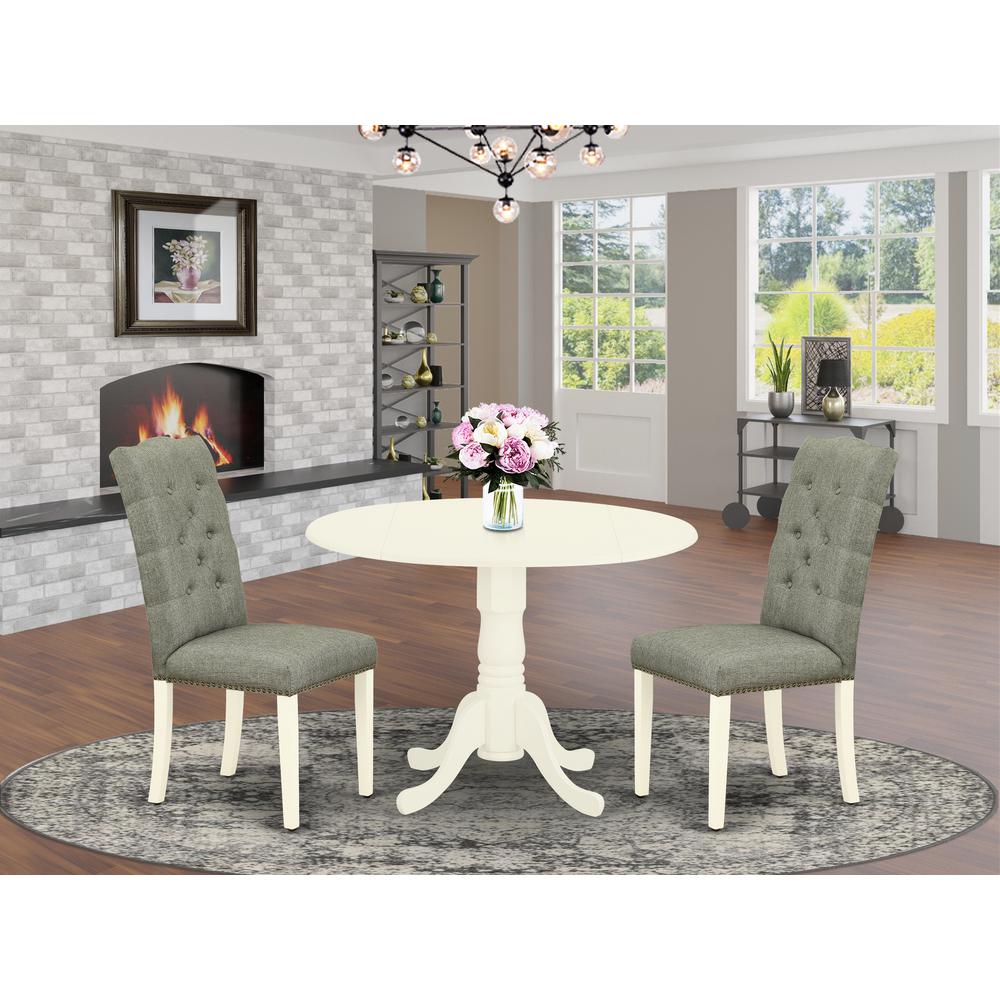 Dining Room Set Linen White, DLEL3-WHI-07. Picture 2