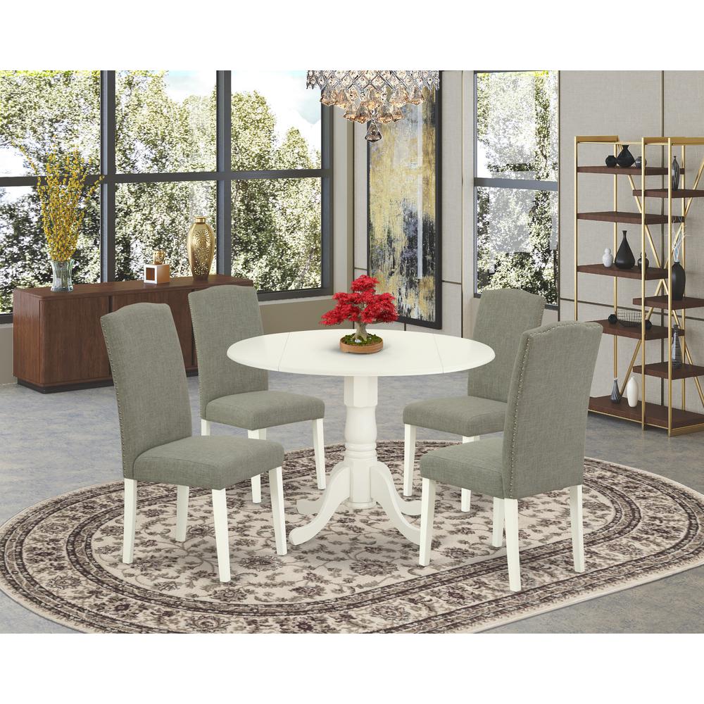 Dining Room Set Linen White, DLEN5-LWH-06. Picture 2