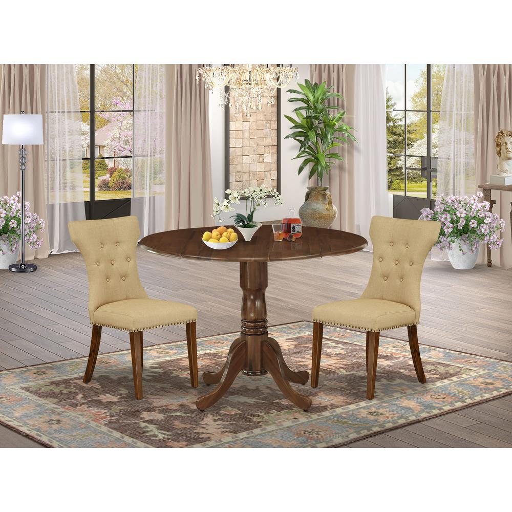 3 Pc Dining Room Table Set  Contains a Round Table and 2 Parson Chairs. Picture 7