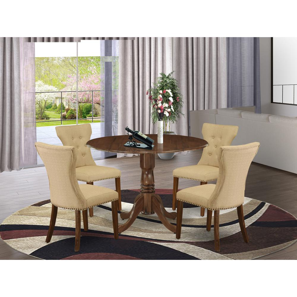 5 Pc Dining Set Consist of a Round Dining Table and 4 Parson Chairs. Picture 7