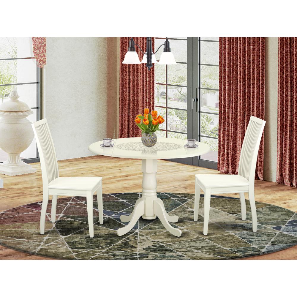 Dining Room Set Linen White, DLIP3-LWH-W. Picture 2